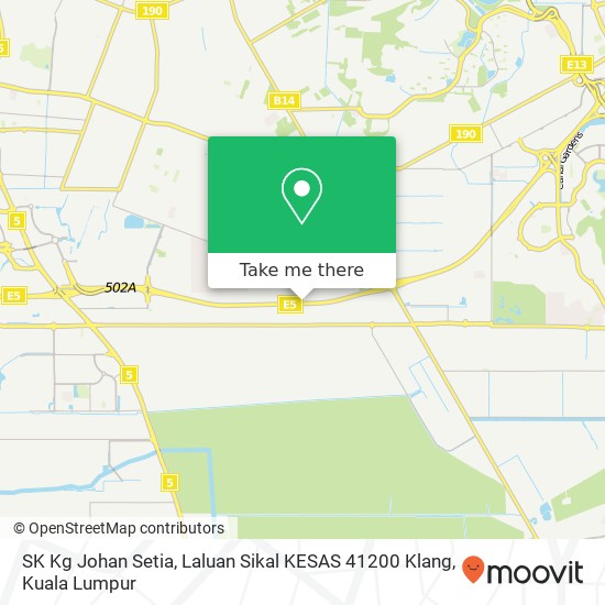 Peta SK Kg Johan Setia, Laluan Sikal KESAS 41200 Klang