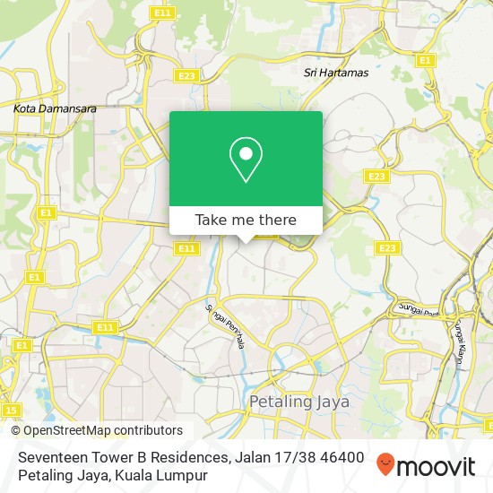Seventeen Tower B Residences, Jalan 17 / 38 46400 Petaling Jaya map