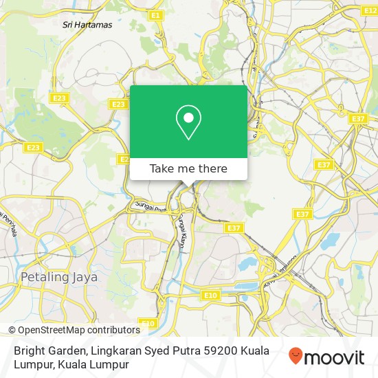 Peta Bright Garden, Lingkaran Syed Putra 59200 Kuala Lumpur