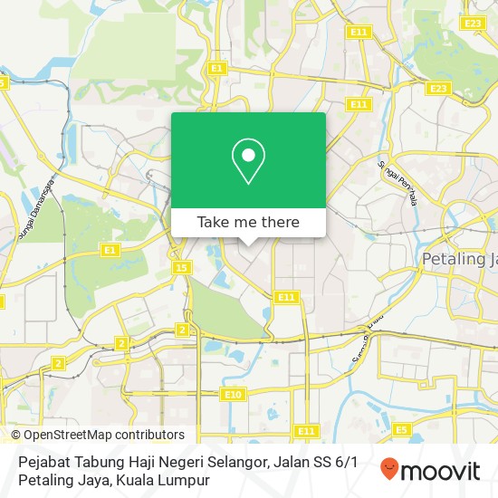 Pejabat Tabung Haji Negeri Selangor, Jalan SS 6 / 1 Petaling Jaya map