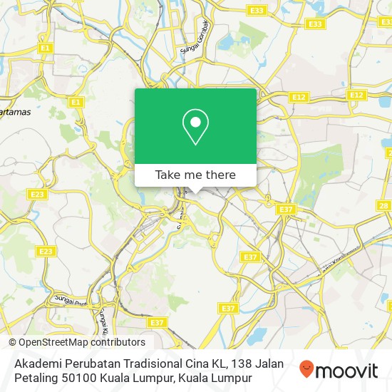 Peta Akademi Perubatan Tradisional Cina KL, 138 Jalan Petaling 50100 Kuala Lumpur