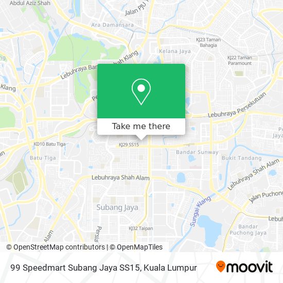 99 Speedmart Subang Jaya SS15 map