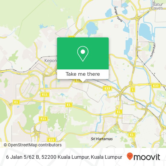Peta 6 Jalan 5 / 62 B, 52200 Kuala Lumpur
