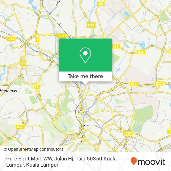 Peta Pure Sprit Mart WW, Jalan Hj. Taib 50350 Kuala Lumpur