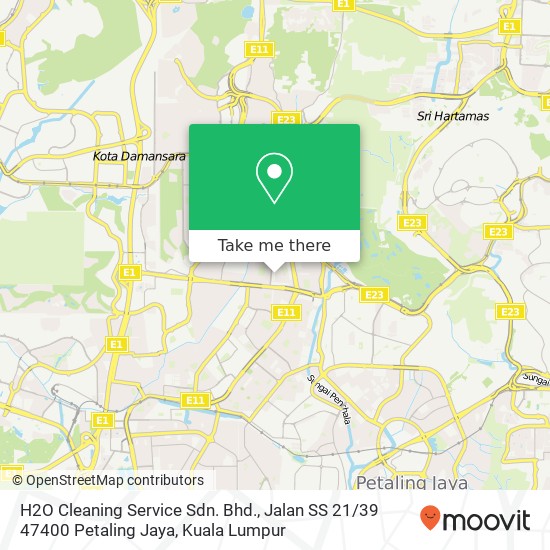 H2O Cleaning Service Sdn. Bhd., Jalan SS 21 / 39 47400 Petaling Jaya map