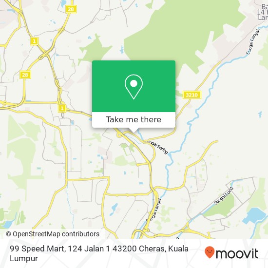 Peta 99 Speed Mart, 124 Jalan 1 43200 Cheras