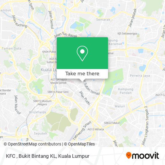 Peta KFC , Bukit Bintang KL