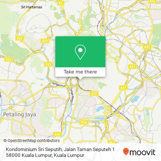 Peta Kondominium Sri Seputih, Jalan Taman Seputeh 1 58000 Kuala Lumpur