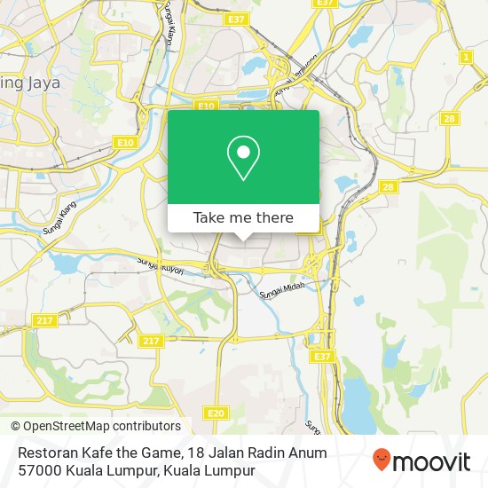 Restoran Kafe the Game, 18 Jalan Radin Anum 57000 Kuala Lumpur map