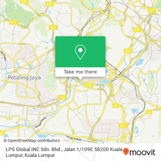 Peta LPS Global INC Sdn. Bhd., Jalan 1 / 109E 58200 Kuala Lumpur