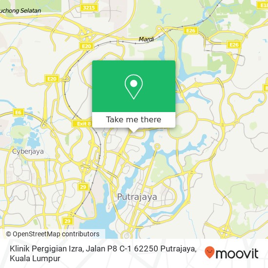 Klinik Pergigian Izra, Jalan P8 C-1 62250 Putrajaya map