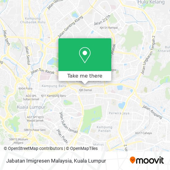 Jabatan Imigresen Malaysia map