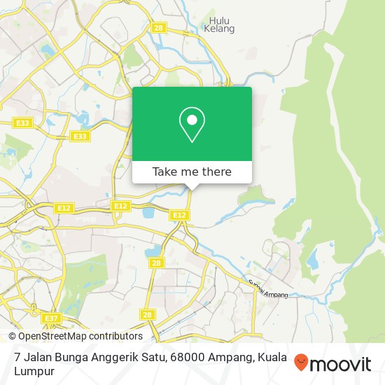 Peta 7 Jalan Bunga Anggerik Satu, 68000 Ampang