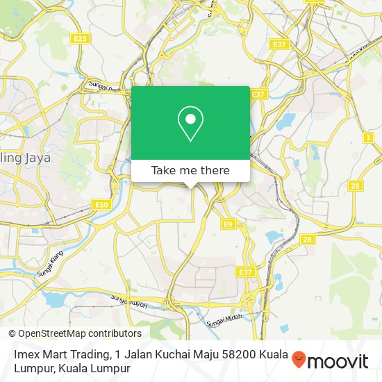 Peta Imex Mart Trading, 1 Jalan Kuchai Maju 58200 Kuala Lumpur