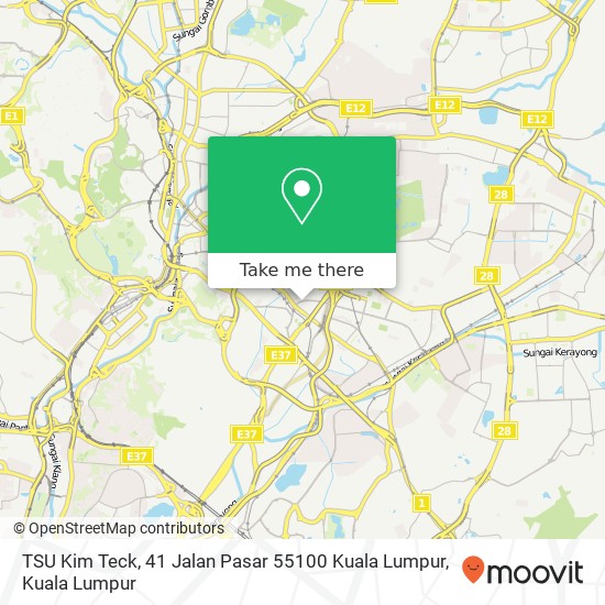 Peta TSU Kim Teck, 41 Jalan Pasar 55100 Kuala Lumpur