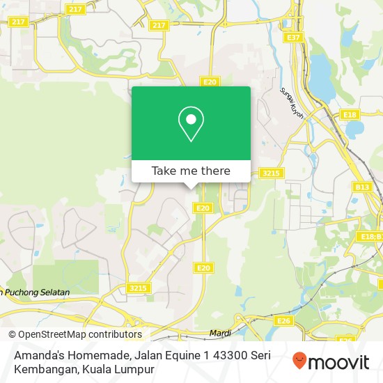 Amanda's Homemade, Jalan Equine 1 43300 Seri Kembangan map