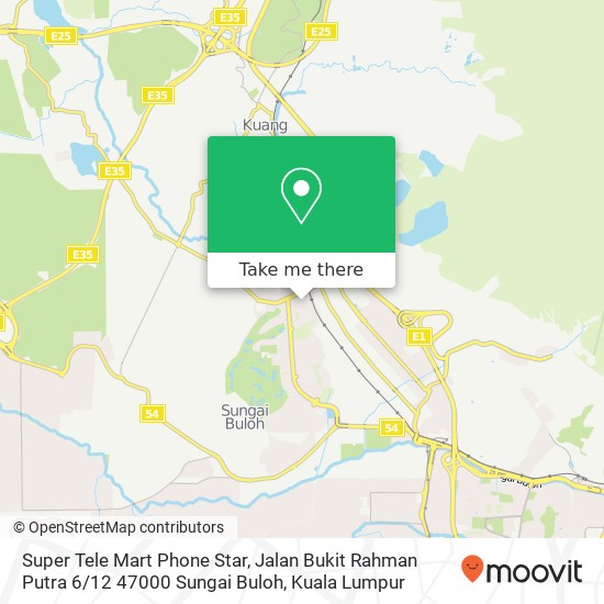 Super Tele Mart Phone Star, Jalan Bukit Rahman Putra 6 / 12 47000 Sungai Buloh map