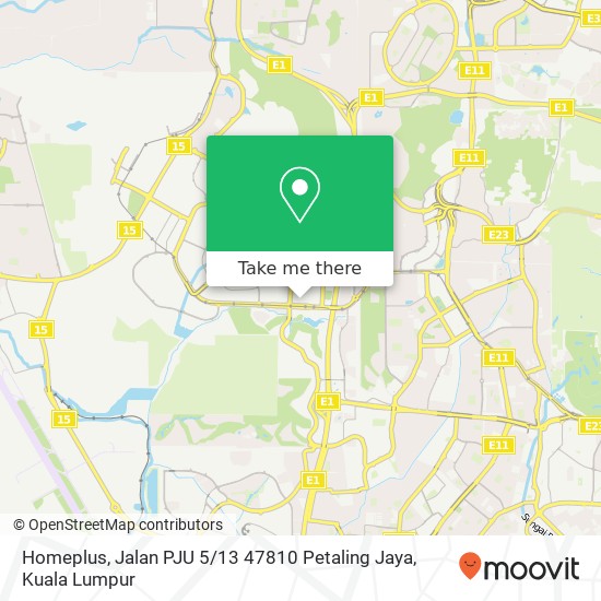 Peta Homeplus, Jalan PJU 5 / 13 47810 Petaling Jaya