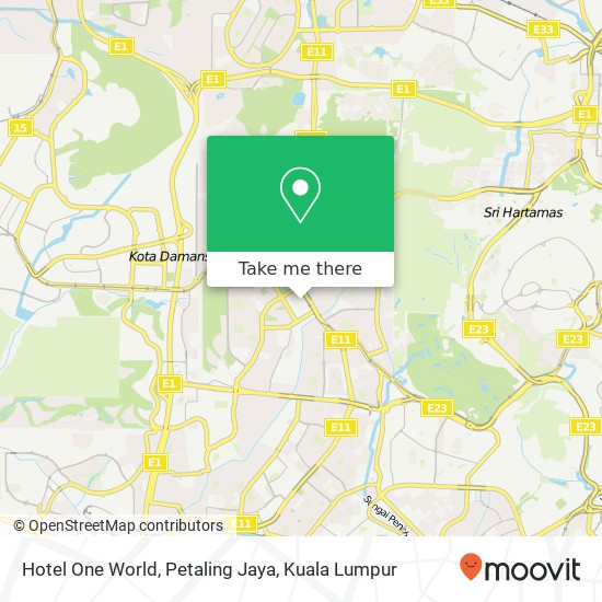 Hotel One World, Petaling Jaya map