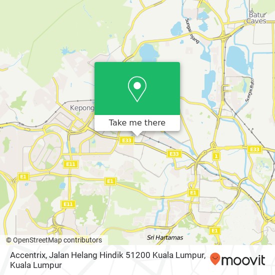 Peta Accentrix, Jalan Helang Hindik 51200 Kuala Lumpur
