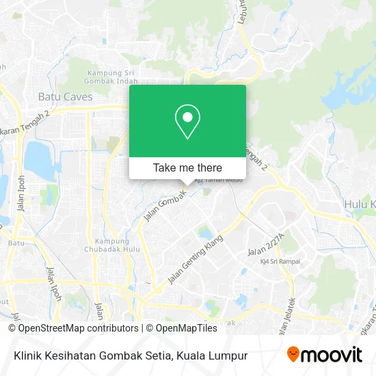 Peta Klinik Kesihatan Gombak Setia