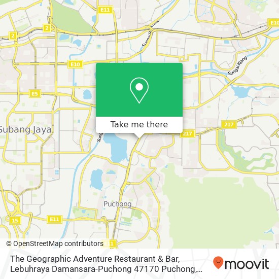 The Geographic Adventure Restaurant & Bar, Lebuhraya Damansara-Puchong 47170 Puchong map