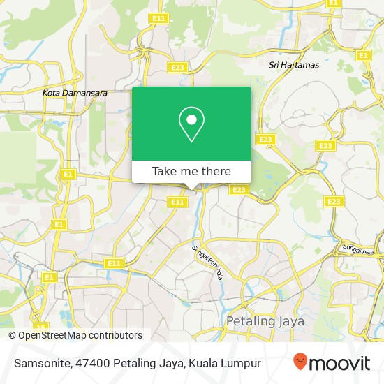 Peta Samsonite, 47400 Petaling Jaya