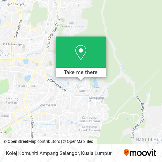 Peta Kolej Komuniti Ampang Selangor