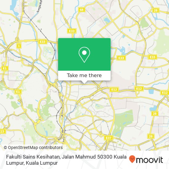 Fakulti Sains Kesihatan, Jalan Mahmud 50300 Kuala Lumpur map