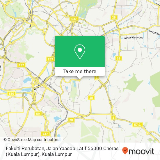 Fakulti Perubatan, Jalan Yaacob Latif 56000 Cheras (Kuala Lumpur) map