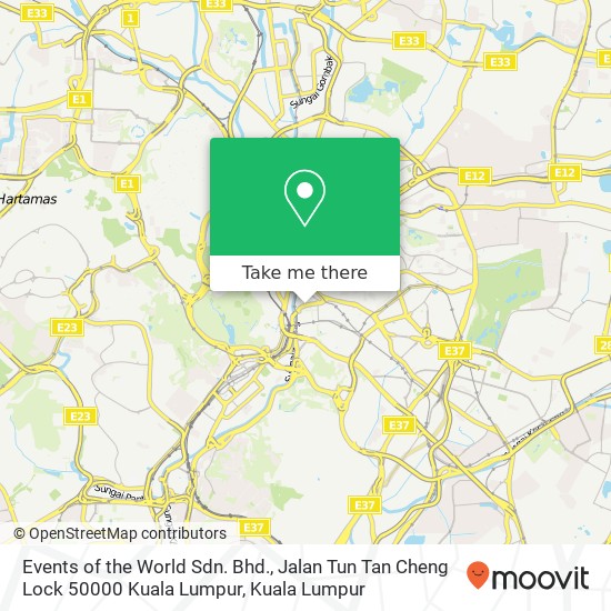 Events of the World Sdn. Bhd., Jalan Tun Tan Cheng Lock 50000 Kuala Lumpur map