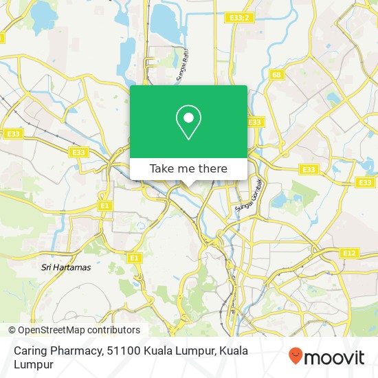 Caring Pharmacy, 51100 Kuala Lumpur map