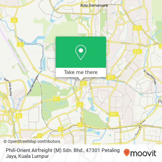 Peta Phili-Orient Airfreight (M) Sdn. Bhd., 47301 Petaling Jaya