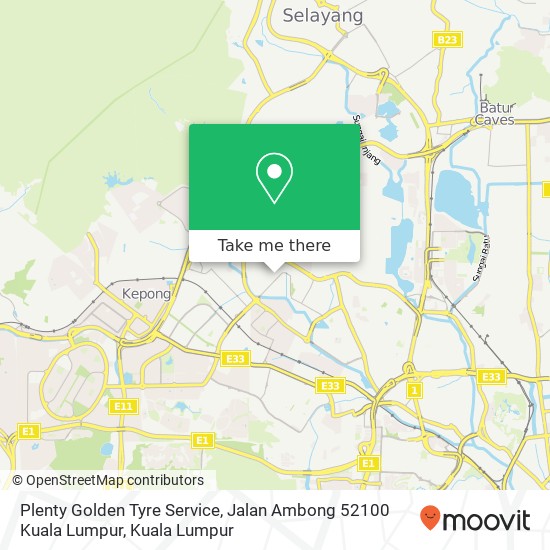 Peta Plenty Golden Tyre Service, Jalan Ambong 52100 Kuala Lumpur