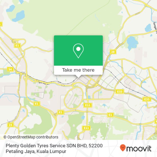 Peta Plenty Golden Tyres Service SDN BHD, 52200 Petaling Jaya