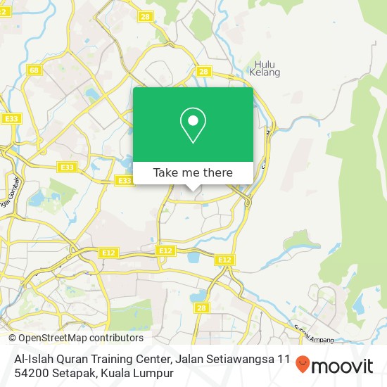 Al-Islah Quran Training Center, Jalan Setiawangsa 11 54200 Setapak map