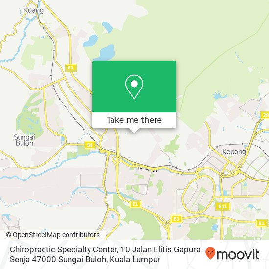 Peta Chiropractic Specialty Center, 10 Jalan Elitis Gapura Senja 47000 Sungai Buloh