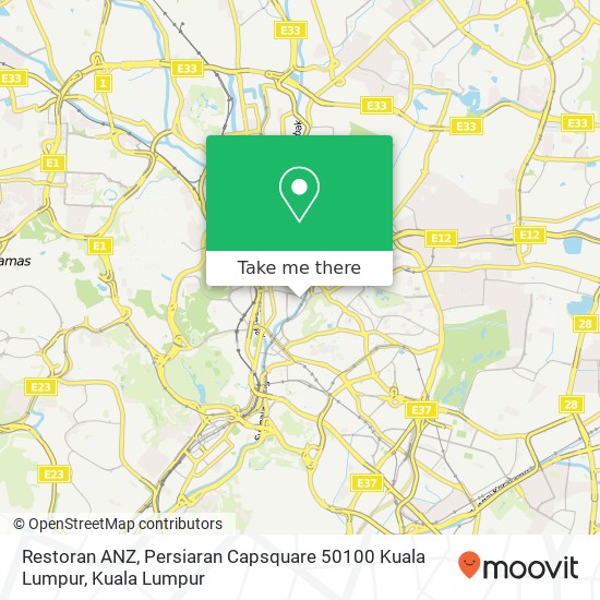 Peta Restoran ANZ, Persiaran Capsquare 50100 Kuala Lumpur