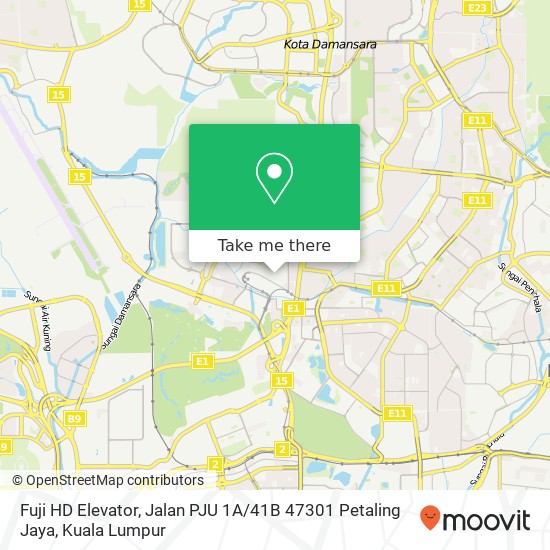 Peta Fuji HD Elevator, Jalan PJU 1A / 41B 47301 Petaling Jaya
