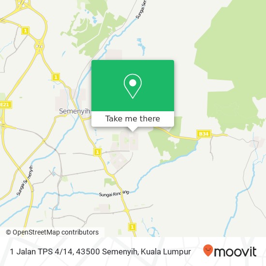 Peta 1 Jalan TPS 4 / 14, 43500 Semenyih