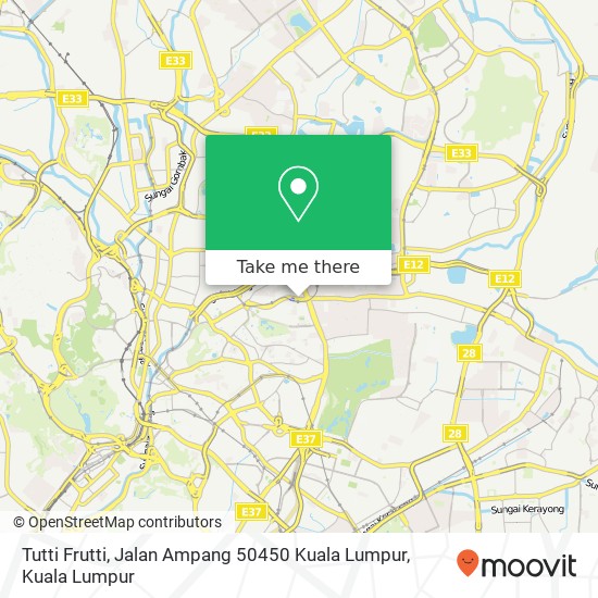 Peta Tutti Frutti, Jalan Ampang 50450 Kuala Lumpur