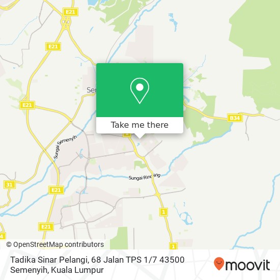 Tadika Sinar Pelangi, 68 Jalan TPS 1 / 7 43500 Semenyih map