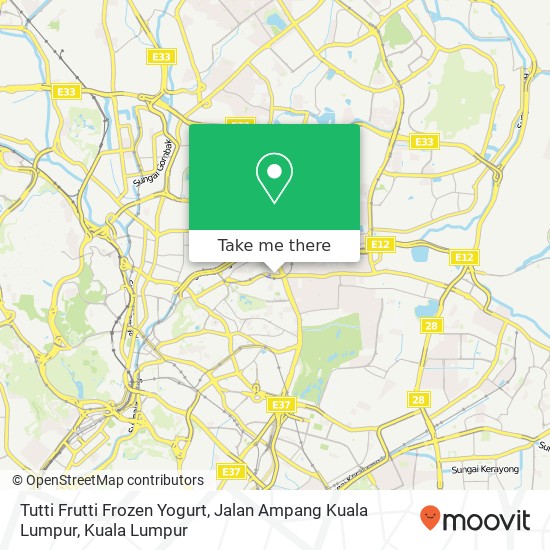 Tutti Frutti Frozen Yogurt, Jalan Ampang Kuala Lumpur map