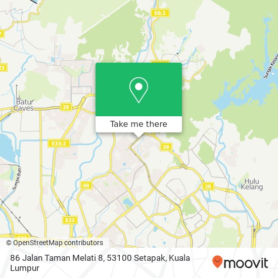 86 Jalan Taman Melati 8, 53100 Setapak map