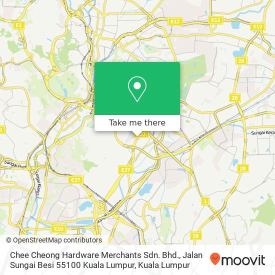 Peta Chee Cheong Hardware Merchants Sdn. Bhd., Jalan Sungai Besi 55100 Kuala Lumpur