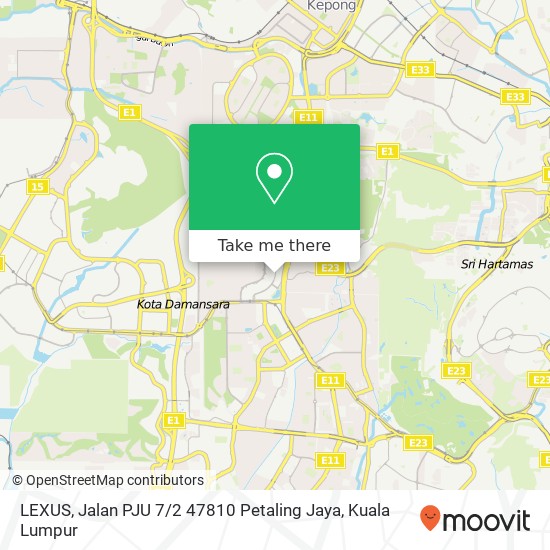 LEXUS, Jalan PJU 7 / 2 47810 Petaling Jaya map