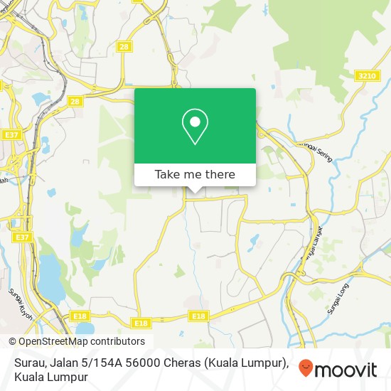 Peta Surau, Jalan 5 / 154A 56000 Cheras (Kuala Lumpur)