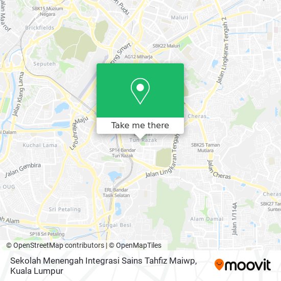 Sekolah Menengah Integrasi Sains Tahfiz Maiwp map