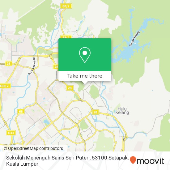 Sekolah Menengah Sains Seri Puteri, 53100 Setapak map