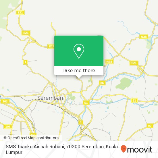 SMS Tuanku Aishah Rohani, 70200 Seremban map